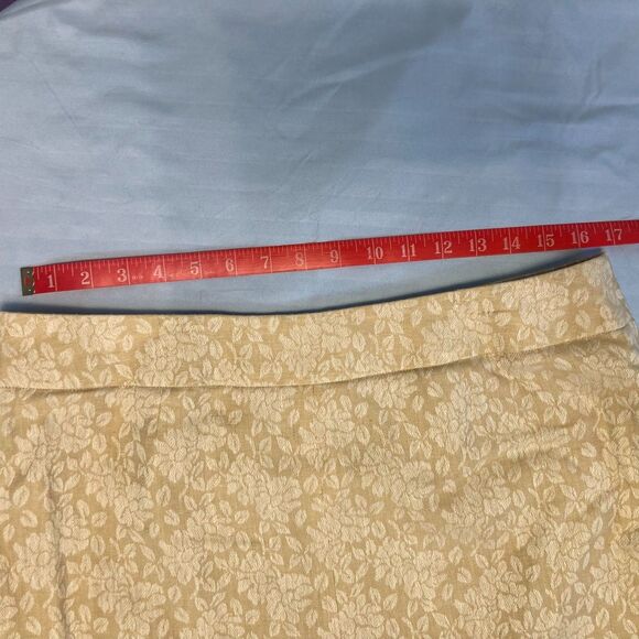 Villager Liz Claiborne Linen Skirt 14 Floral Jacquard Pencil Lined Cottage Class - Picture 8 of 9